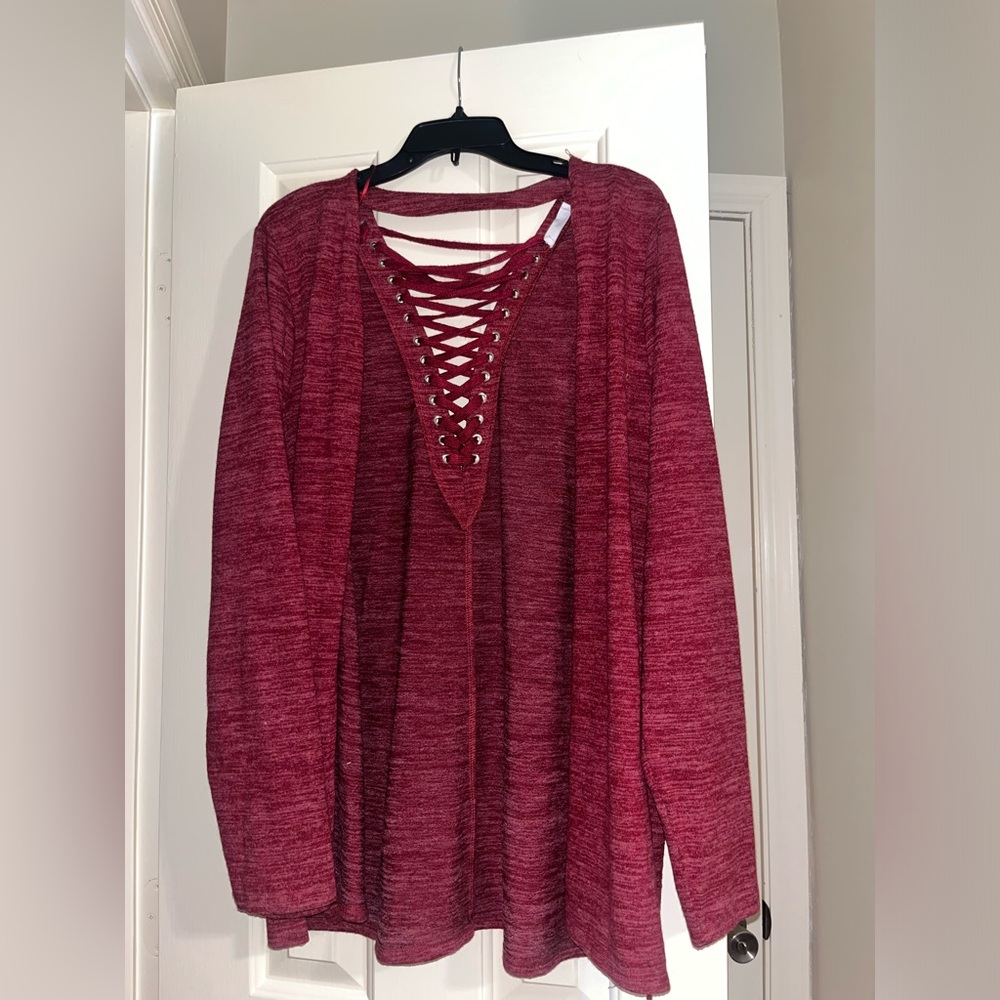 Jennarations Women's Lace Up Sweater Caridgan‎